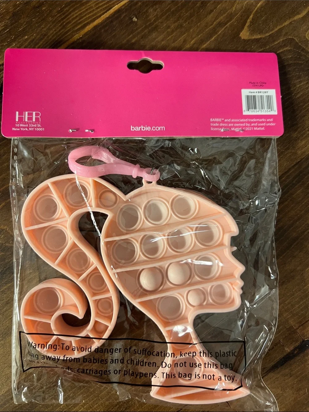Barbie Peach Silhouette Popper Keychain